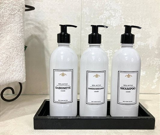 Kit 3 Frasco Pet 500ml Shampo,condicionador e sabonete