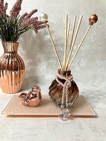 Kit aromatizador lavabo sala + bandeja + Passarinho