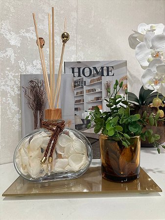 Kit Sala Completo  Aromatizador Jolie e Vaso de Flor