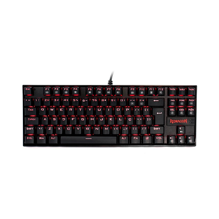 Teclado Mecânico Gamer Redragon Kumara, Anti-Ghosting, LED Vermelho, Switch Outemu Blue, ABNT2, Preto