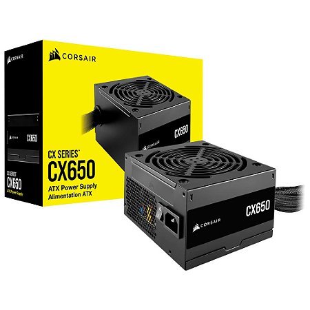 Fonte Corsair CX Series CX650, 650W, 80 Plus Bronze, Com Cabo, Preto - CP-9020278-BR