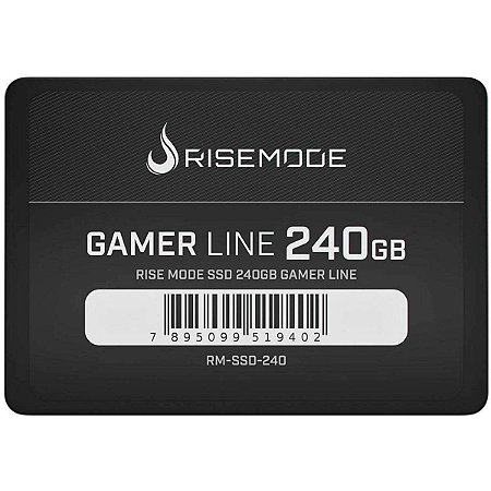 SSD Rise Mode Gamer Line, 240GB, SATA III, Leitura: 530MB/s, Gravação: 520MB/s, Preto - RM-SSD-240