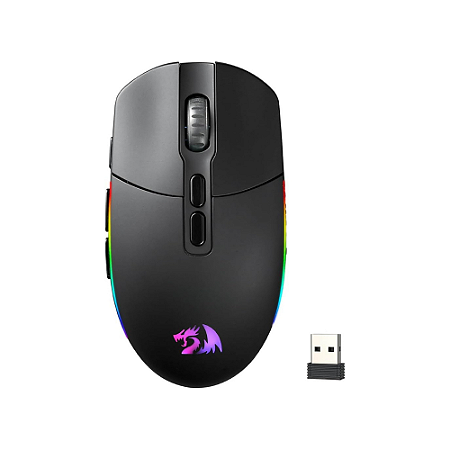 Mouse Gamer Sem Fio Redragon Invader Pro, RGB, 10000 DPI, 8 Botões, Wireless, Preto - M719RGB-PRO