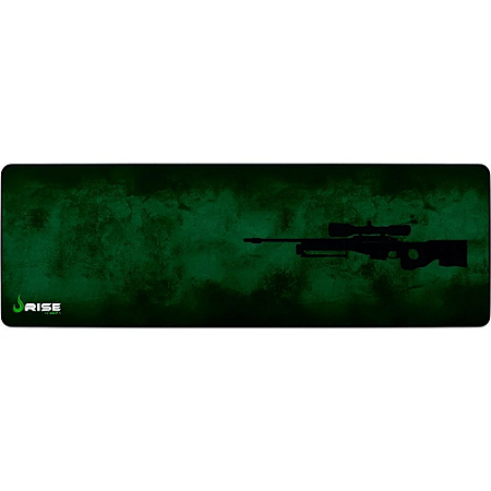 Mousepad Gamer Rise Mode Speed, Sniper, Estendido (900x300mm), Verde, Borda Costurada - RG-MP-06-SNP
