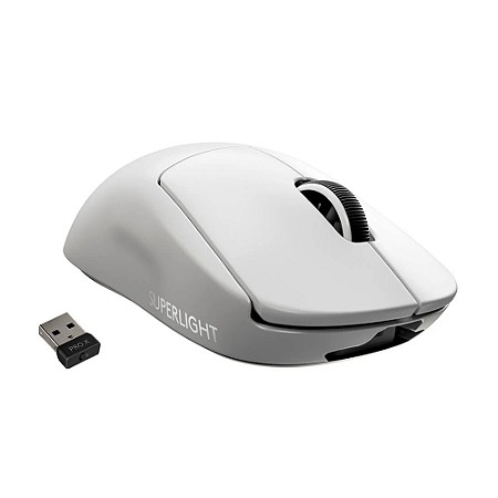 Mouse Sem Fio Gamer Logitech G PRO X Superlight, Lightspeed, 25000 DPI, 5 Botões, Branco - 910-005941