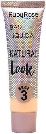 Base Liquida Natural Look 29ml - Ruby Rose - Cor: Bege 03