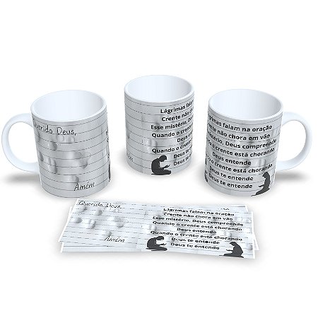 Caneca Religiosa de Porcelana Lágrimas de um Crente Presente Especial
