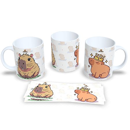 🦫 Caneca de Porcelana Capivara Fofa – Presente Criativo e Divertido