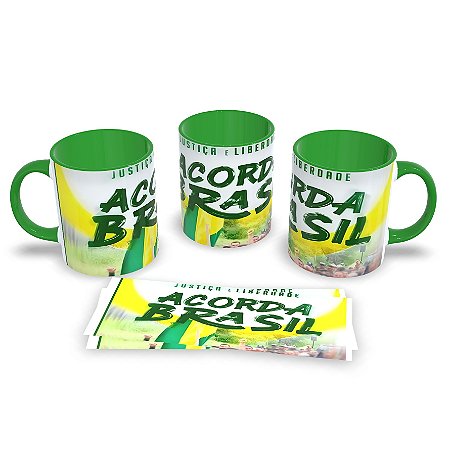 Caneca Acorda Brasil - Estampa Resistente a Micro-ondas