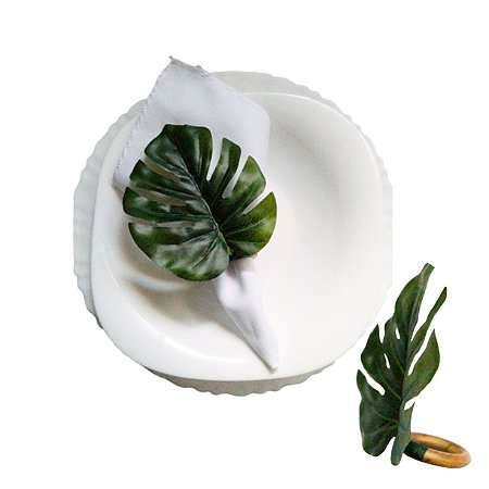 Kit 6 Porta Guardanapo Costela de Adão Argola de madeira Mesa Posta Decor