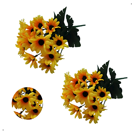 Kit 2 Buquê de Girassol Mini 21florizinhas para arranjos e decorações em geral