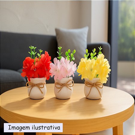 3 Vasinho Decorativo Cerejeira Delicada Com Laço Kit 3un