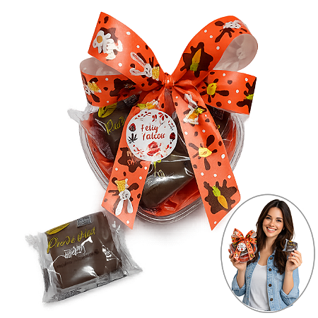 1 Cesta Pão De Mel Presente De Páscoa Coração