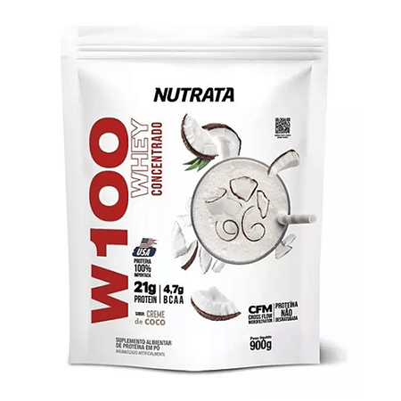 Whey 100% W100 900g Refil Creme de Coco Nutrata