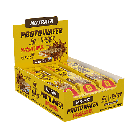 Proto Wafer Sabor Dulce De Leche Havanna Display Com 12 Wafers De 30g