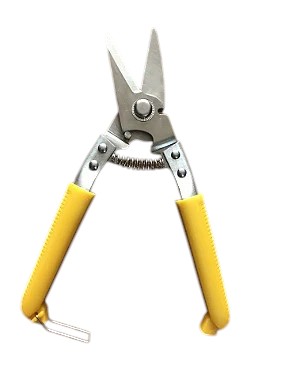 1 CURVA - TESOURA 8" EM AÇO INOX BICO CURVO PARA COLHEITA E DESBASTE