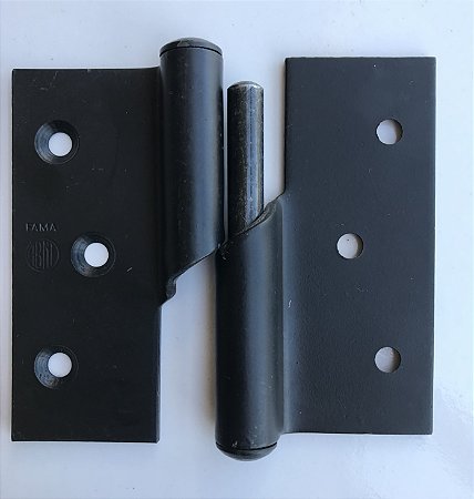 DOBRADIÇA HELICOIDAL PRETA PARA PORTA CORTA FOGO