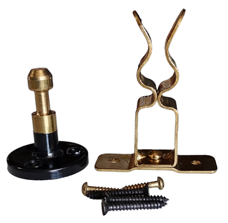 FIXADOR DE PORTA LATÃO POLIDO DATTI - RLP BASE PRETA