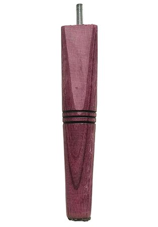 PÉ ARTESANAL DE MADEIRA ROXINHA  MACIÇA, PARAFUSO ROSCA 3/8", 25CM