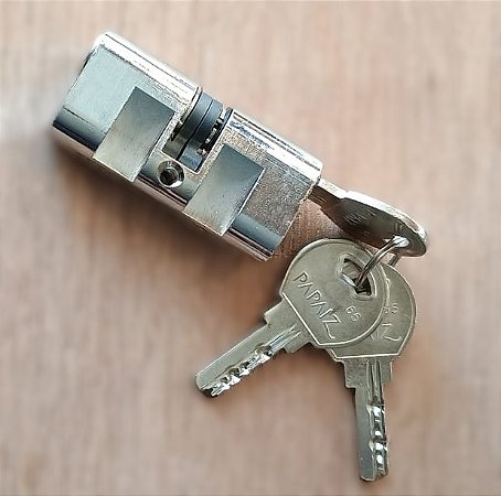 CILINDRO OU TAMBOR EM LATÃO CROMADO PAPAIZ CHAVE KESO -6/2