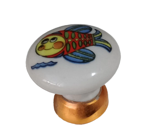 PEIXE - PUXADOR DE PORCELANA  INFANTIL