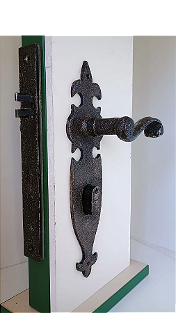 Fechadura La Fonte 55mm para porta externa,  estilo Rústico prateado