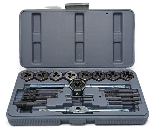 KIT DE COSSINETES E MACHOS PARA FAZER ROSCA NO EXTERNO E INTERNO  PARA PEÇAS METÁLICAS