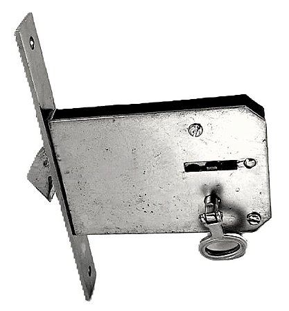 FECHADURA FAMA 70MM  BICO DE PAPAGAIO COM CHAVE DOBRÁVEL PARA PORTA DE CORRER DE MADEIRA