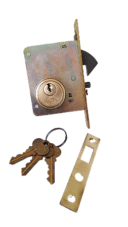 OX - Fechadura Arouca 45mm 6363 de embutir bico de papagaio para porta de correr