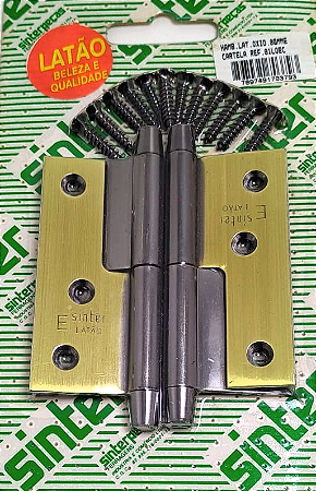 DOBRADIÇA 80MM HAMBURGUESA LADO ESQUERDO LATÃO OXIDADO