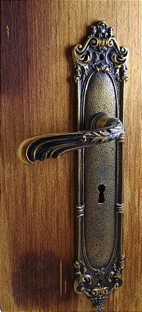 1 GR - FECHADURA COLONIAL ANTIGA EM LATÃO MACIÇO PARA PORTA INTERNA - ALIANÇA
