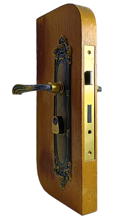 1 G - FECHADURA PARA PORTA DE SAÍDA - COLONIAL ANTIGA EM LATÃO MACIÇO - ALIANÇA