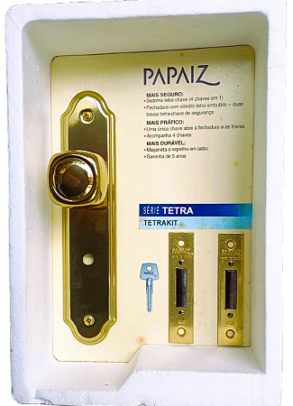 KIT FECHADURA TETRA PRINCIPAL + 2 FECHADURAS DE SEGURANÇA TETRA CHAVE - 165 TDO-50 3X1