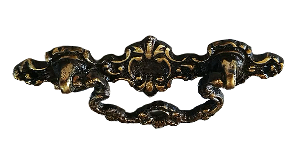 PUXADOR EM LATÃO ESTILO COLONIAL PARA PORTA DE MÓVEIS RÚSTICOS OU COLONIAIS (1377/2-1/2)