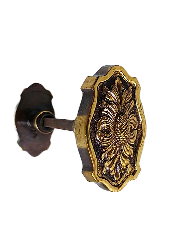 Maçaneta trinco avulso modelo antigo estilo colonial em latão maciço 1637/4OV (1040)