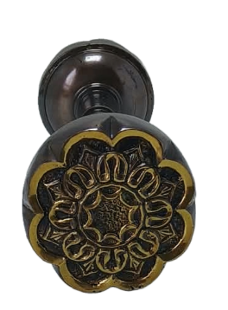 MAÇANETA (TRINCO) AVULSO REDONDA COLONIAL EM LATÃO MACIÇO ESTILO RETRÔ (1643/0V)