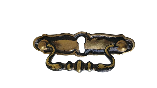 PUXADOR  ESTILO ALÇA COLONIAL, COM FURAÇÃO PARA CHAVE, PARA  GAVETAS DE  MÓVEIS  (1805/2 furo)