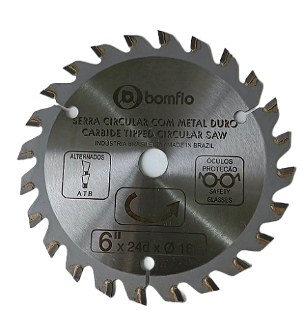 SERRA CIRCULAR 6" COM 24 DENTES E PONTAS DE METAL DURO BOMFIO (4156/6 24D)
