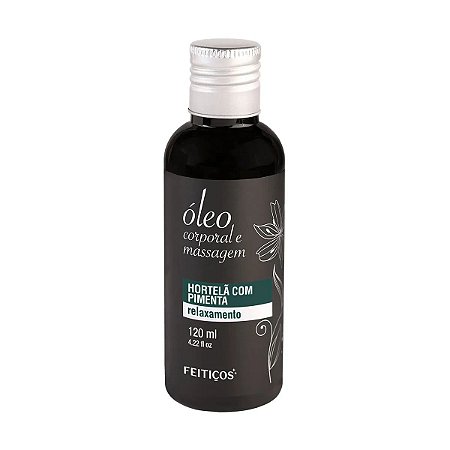 Óleo Aromático para Massagem Corporal - Hortelã Com Pimenta Relaxamento - 120ml - Feitiços