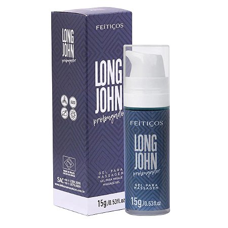 Gel Retardante Prolongador de Ereção Long John - 15g - Feitiços