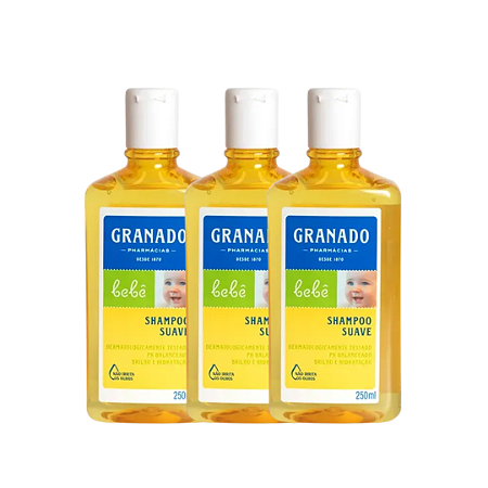 Kit Shampoo Bebê Tradicional 250ml c/ 3 unidades