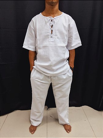 CONJUNTO RAÇÃO UNISSEX GG 100% ALGODÃO BRANCO