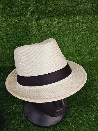 CHAPEU BRANCO C/FITA PRETA
