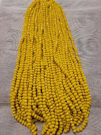 FIO CRISTAL ACHATADO 66 CONTAS AMARELO LEITOSO