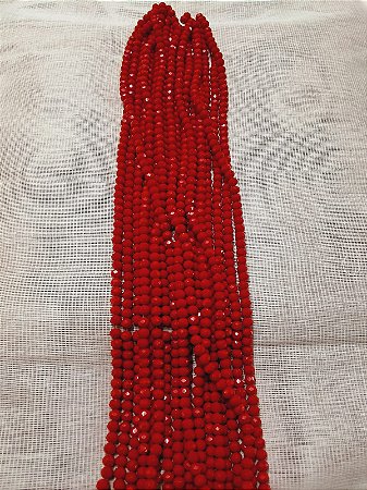 FIO CRISTAL ACHATADO 66 CONTAS VERMELHO LEITOSO