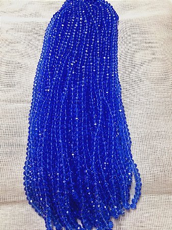 FIO CRISTAL ACHATADO 66 CONTAS AZUL TRANPARENTE