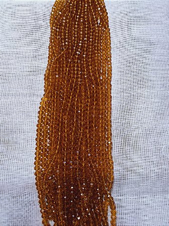 FIO CRISTAL ACHATADO 66 CONTAS AMARELO ESCURO TRANPARENTE