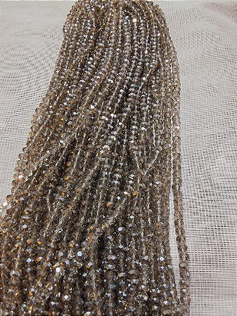 FIO CRISTAL ACHATADO 66 CONTAS PRATA CLARO TRANPARENTE