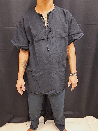 CONJUNTO RAÇÃO UNISSEX GG 100% ALGODÃO PRETO