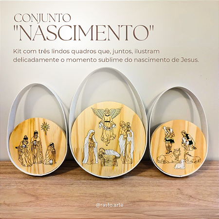 Conjunto Nascimento - Kit 3 quadros